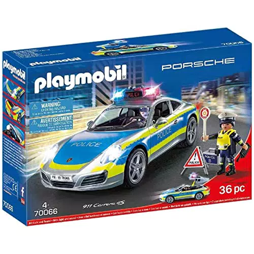 PLAYMOBIL Porsche 911 Carrera 4S Policía, a partir de 4 años