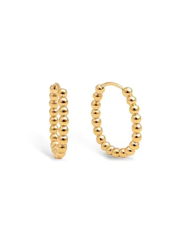 Singularu Pendientes Dana Dots de Acero Baño Oro 18Kt con Cierre Click