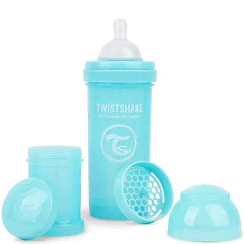 Twistshake Biberón Anti-cólicos con Tetina de Silicona para Bebés, 260 ml