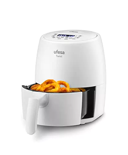 Ufesa Freidora de Aire Twist 2L, 1200W, 6 Programas, Sin Aceite, Sin BPA