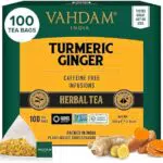 VAHDAM Tisana de Cúrcuma y Jengibre 100% Pura y Natural, Sin Cafeína