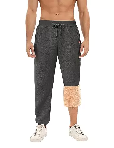 Voqeen Pantalón Chándal Hombre Invierno Sherpa con Forro Polar Térmico