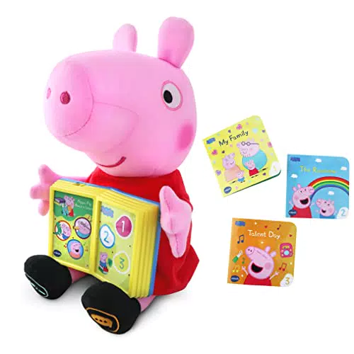 VTech Peluche Interactivo Pig Aprende con Diverlibros de Peppa, Modelo 80-552222