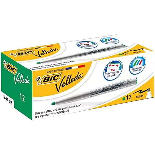BIC Velleda 1741 - Rotuladores de pizarra blanca de punta media