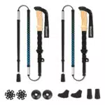 BLUEVER Bastones de Senderismo Plegables 115-135 cm, Aluminio 7075, Trekking