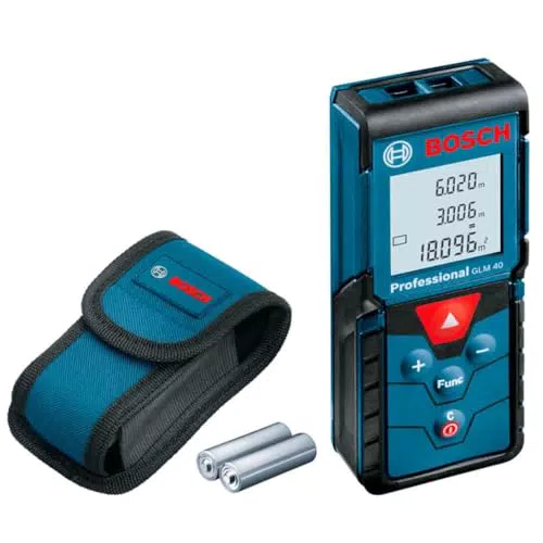 Bosch Medidor láser de distancia GLM 40 con función de memoria y funda