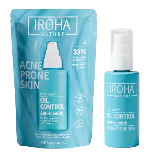 IROHA NATURE Crema Oil Control Antiimperfecciones con Ácido Salicílico y Niacinamida