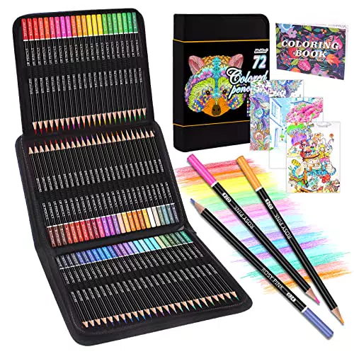 Lápices de Colores Profesionales con Bolsa Portátil para Artistas y Adultos