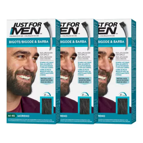 Just For Men Tinte para Bigote y Barba, Elimina Canas y Aporta Volumen