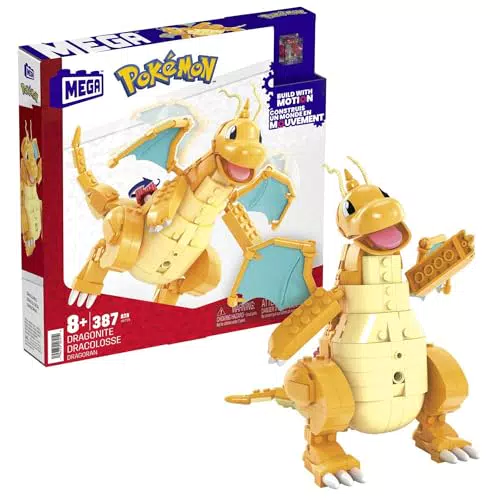 Mattel Construx Pokémon Dragonite, Juego de Construcción con Movimiento +7 años