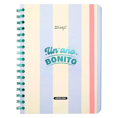 Mr. Wonderful Agenda Wonder 2025 Semanal - Incluye Hojas de Pegatinas y Bloc de Notas
