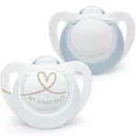 NUK Chupete Calma para Bebés 0-2 Meses, Silicona Sin BPA, Incluye Funda