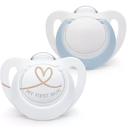 NUK Chupete Calma para Bebés 0-2 Meses, Silicona Sin BPA, Incluye Funda