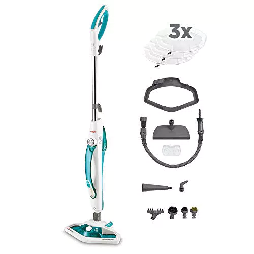 Polti Vaporetto SV450 Doble, Escoba a Vapor 2 en 1 con Limpiador Portátil