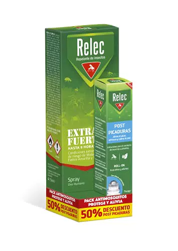 Relec Spray Antimosquitos Extra Fuerte y Post-Picaduras - Protección 9h