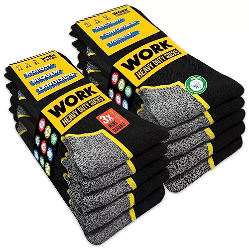 SOXCO WORK Socks 10 Pares Calcetines de Trabajo Hombre
