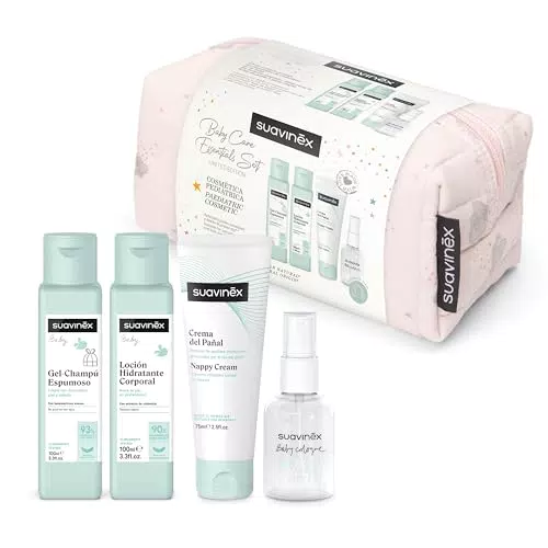 Suavinex Neceser para Bebés con Cosmética: Gel Champú, Loción Hidratante y Crema Pañal