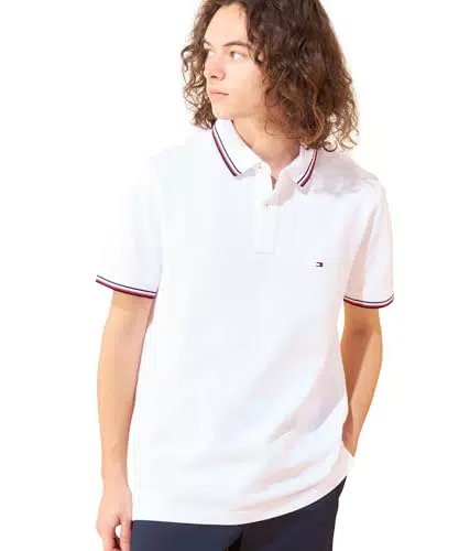 Tommy Hilfiger Polo Slim Core Tipped para Hombre - Modelo Mw0mw13080