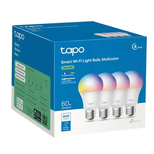 TP-Link Tapo L530E 4-Pack - Bombilla LED inteligente Wi-Fi