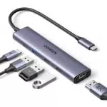 UGREEN Hub USB C HDMI 4K Adaptador Tipo C 5 en 1 con 100W PD para MacBook y iPhone