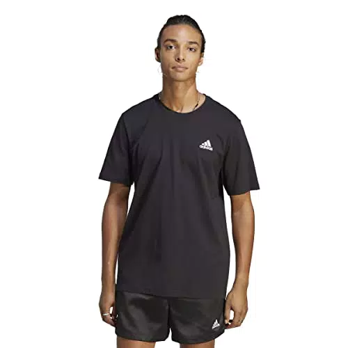 Adidas Essentials Single Jersey T-Shirt con Logo Bordado para Hombre