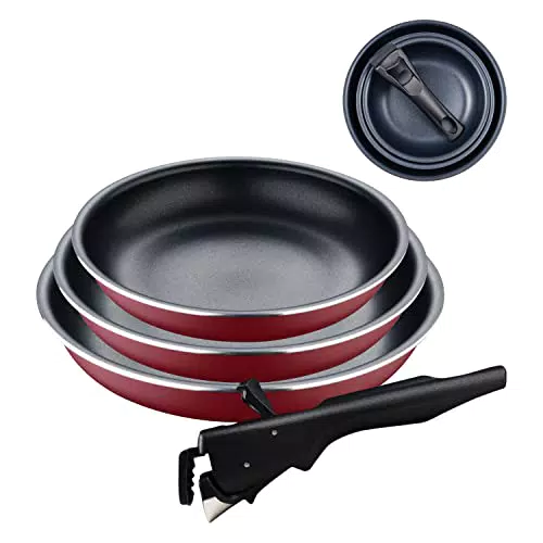 Bergner Click&Cook | Juego de Sartenes Antiadherentes de Aluminio Prensado