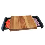 Bergner Tabla de Cortar de Madera de Acacia con Cajones Extraíbles para Desperdicios
