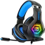 Cascos Gaming Premium Stereo con Micrófono Rotatorio y Luz RGB para PS4, PS5, Xbox, PC y Laptop