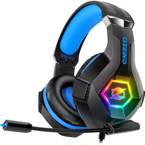 Cascos Gaming Premium Stereo con Micrófono Rotatorio y Luz RGB para PS4, PS5, Xbox, PC y Laptop