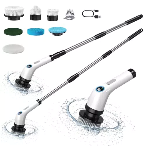 Cepillo de Limpieza Eléctrico Inalámbrico Hogar Spin Scrubber para Baño y Fregadero