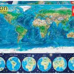Educa - Puzzle Mapamundi Físico Fluorescente que Brilla en la Oscuridad