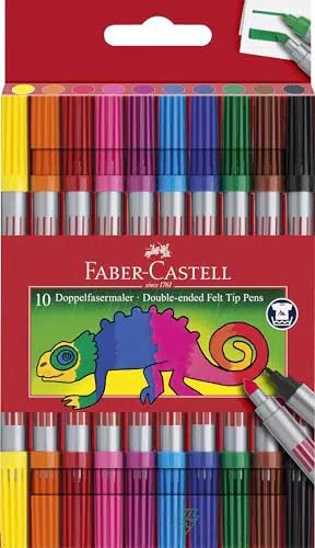 Faber-Castell 151110 - Rotuladores de colores con puntas fina y gruesa
