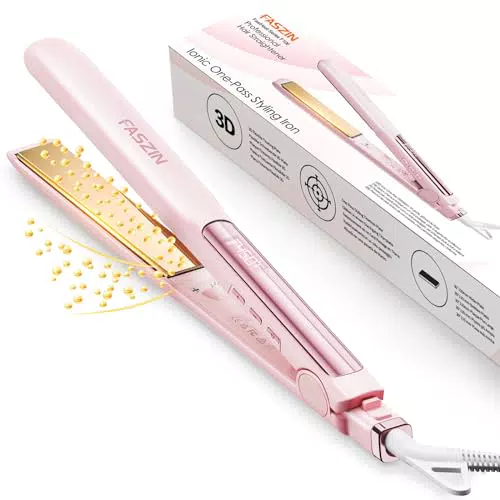 Faszin Planchas del Pelo 2 en 1, Calienta en 20s Plancha Pelo