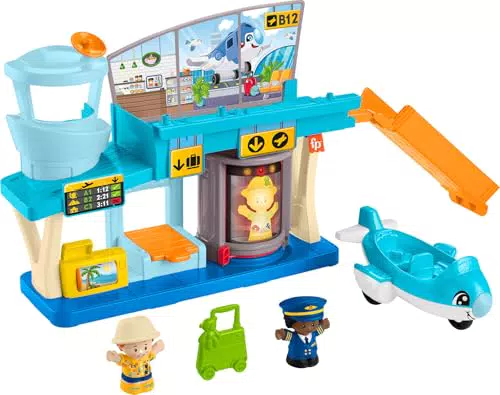 Fisher-Price Set de Juego Aeropuerto con Avión y Figuras para Bebés +1 año