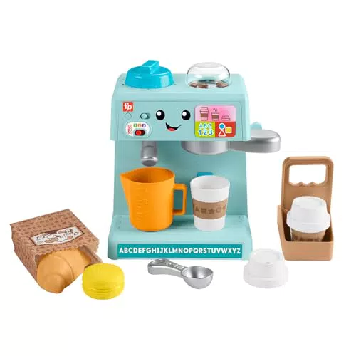 Fisher-Price Máquina de café Ríe y Aprende, juguete educativo para bebés +1 año