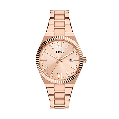 Fossil Scarlette Reloj de mujer con movimiento de cuarzo y correa de acero o piel