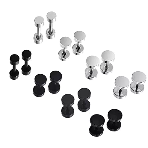 LEEQ Pendientes de Acero Inoxidable para Hombre - Estilo Moderno y Elegante