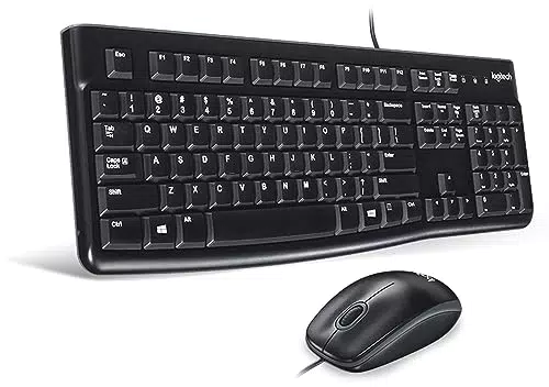 Logitech MK120 Combo Teclado y Ratón con Cable para Windows QWERTZ