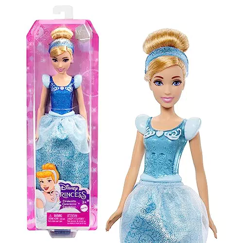 Mattel Muñeca Princesa Cenicienta con Pelo Recogido, Juguete +3 Años (HLW06)