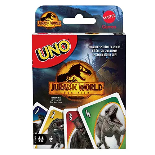 Mattel Juegos - Juego de Cartas UNO Jurassic World 3 para Niños a Partir de 7 Años
