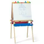 Melissa & Doug Caballete de Madera 2 en 1 con Pizarra y Rollo de Papel