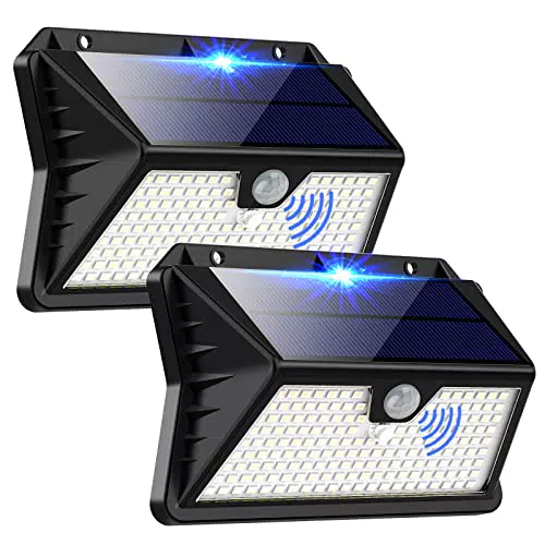 OUILA Luz Solar Exterior 185 LED con Sensor de Movimiento IP65 para Jardín