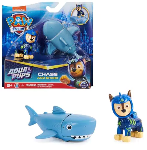 Patrulla Canina - Figura Chase y Tiburón Aqua Pups - Juguete para niños 3 años+