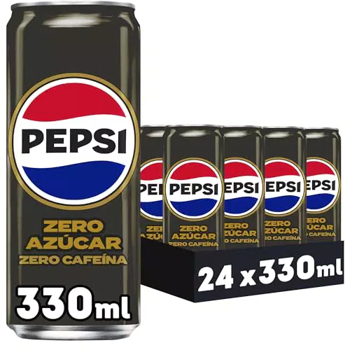 Pepsi Zero Refresco de Cola, Zero Azúcar, 24 x 330ml