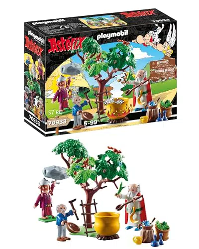 Playmobil Asterix Panorámix con Caldero de Poción Mágica, Juguete para Niños