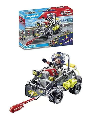 PLAYMOBIL Fuerzas Especiales Quad Multiterreno y lancha rápida para niños 5+