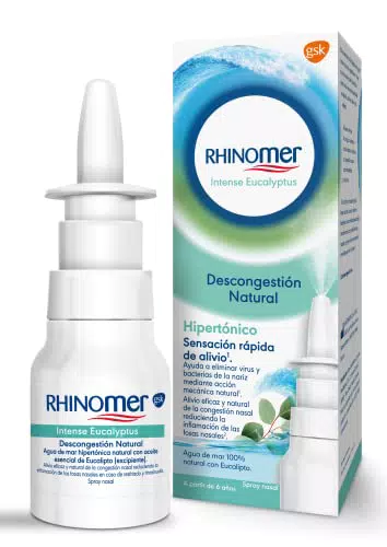 Rhinomer Spray Nasal Descongestionante Intenso Eucalipto para Adultos y Niños