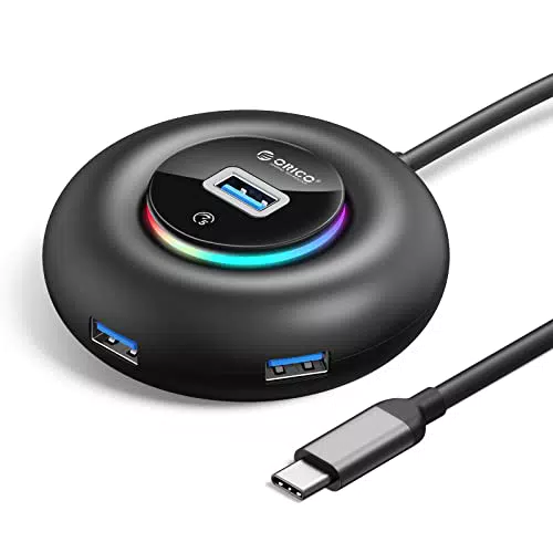 YXR2-C3-03 Hub USB C, Adaptador USB 3.0 de 4 Puertos con Alimentación para MacBook Pro y más