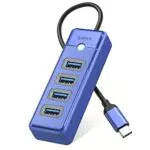 ORICO Hub USB C de 4 Puertos para Portátiles y Móviles, Compatible con Mac y Android