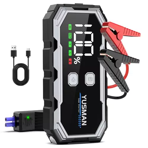 YUSMAN Arrancador de Baterías 3000A 12V con Pantalla LCD y Modos LED
